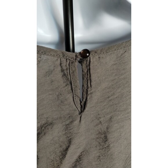 MINE TOO Women’s Tunic Layered Ruffle Collar Elastic Waist Silver Grey Top 1X - Picture 5 of 10